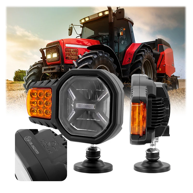 Фото Многофункциональная светодиодная комбинированная фара R149 60W для грузовиков и снегоуборочной техники с дальним/ближним светом и линзой с подогревом №1