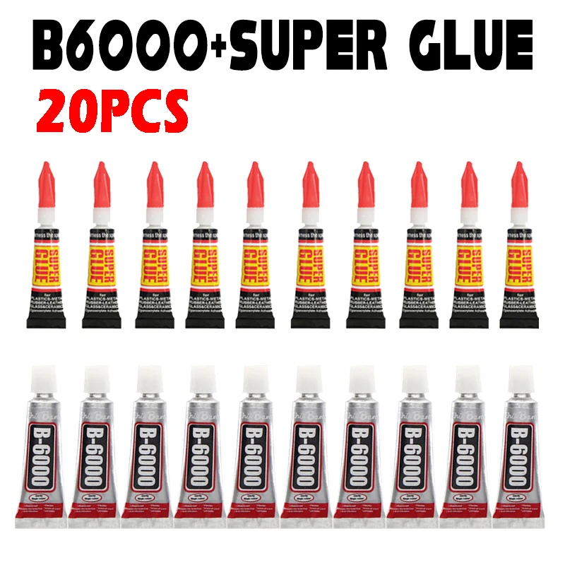 

20pcs B6000 502 Liquid Super Glue Mobile Phone Touch Screen Repair Point Diamond Jewelry Metal Instant Strong Adhesive Leather