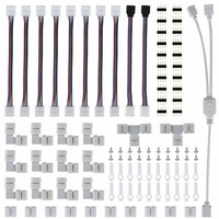 75pcs 4pin male to male connector rgb 5050 led light quick strip jumper l shaped connector rgbw splitter cable accessories