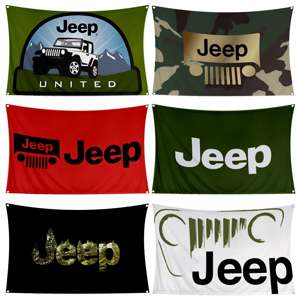 

60x90cm 90x150 JEEP JEEPS Flag Polyester Digital Printed Car Racing Club Banner Tapestry curtain
