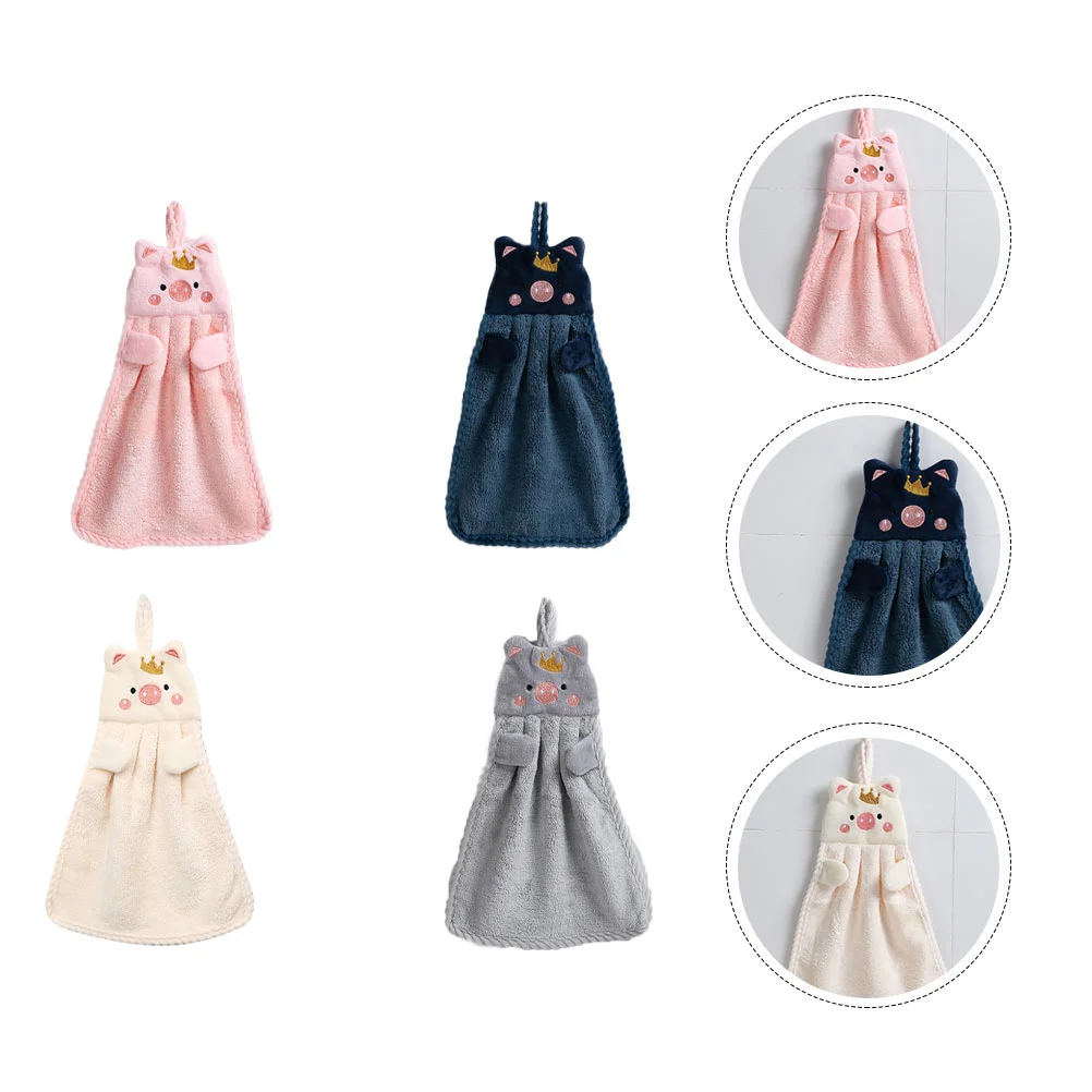 

4pcs Home Hand Wipe Towel Water-absorbent Comfortable Wipe Towel Wipe Handkerchief
