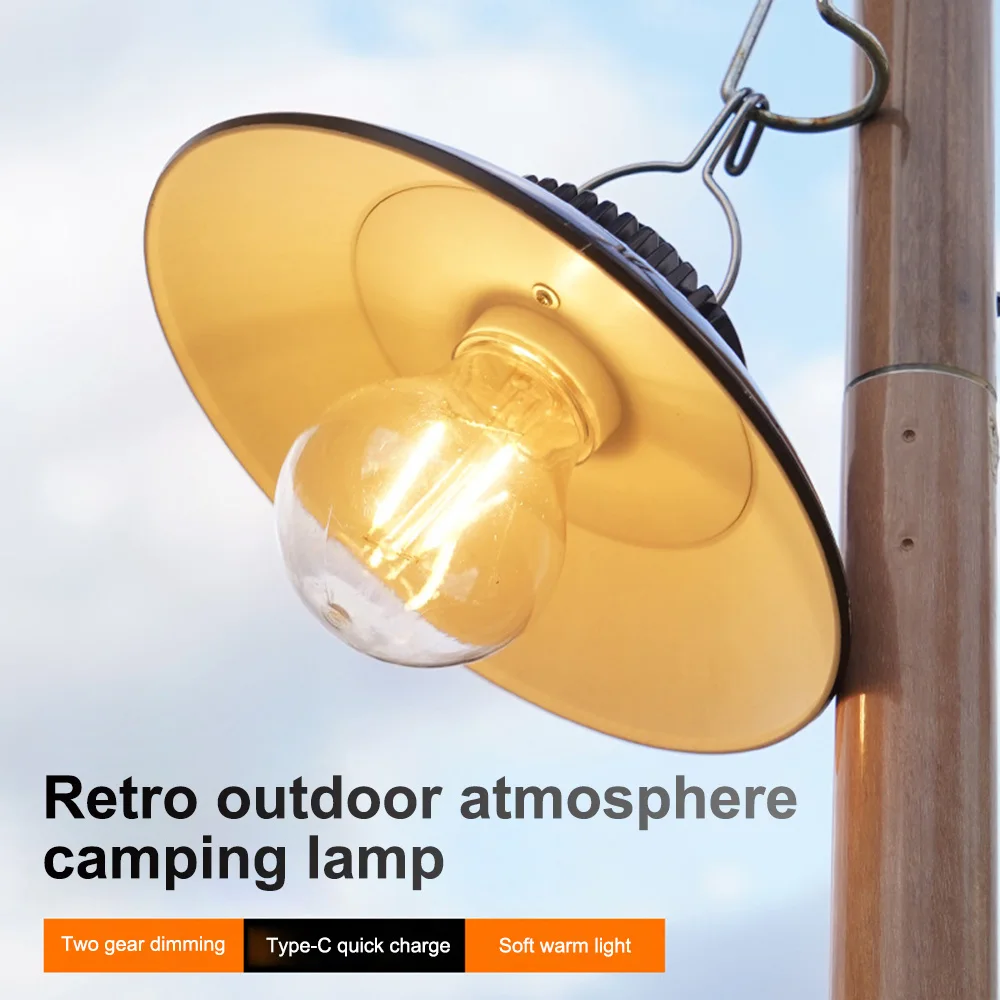 

Outdoor Waterproof Camping Lawn Lantern Lamp Rechargeable Light Tent Hanging Light Garden Street Lamp Retro Work Path