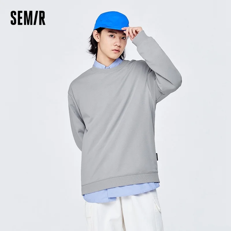 

Sweatshirt Men Spring And Autumn Thin Trendy O Neck Solid Hoodies Man Version New Lazy Long Sleeve Top