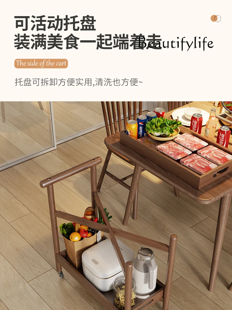 z litego drewna stolik boczny na kółkach mobilny kawowy Sofa szafka boczna półka do salonu jadalnia strona