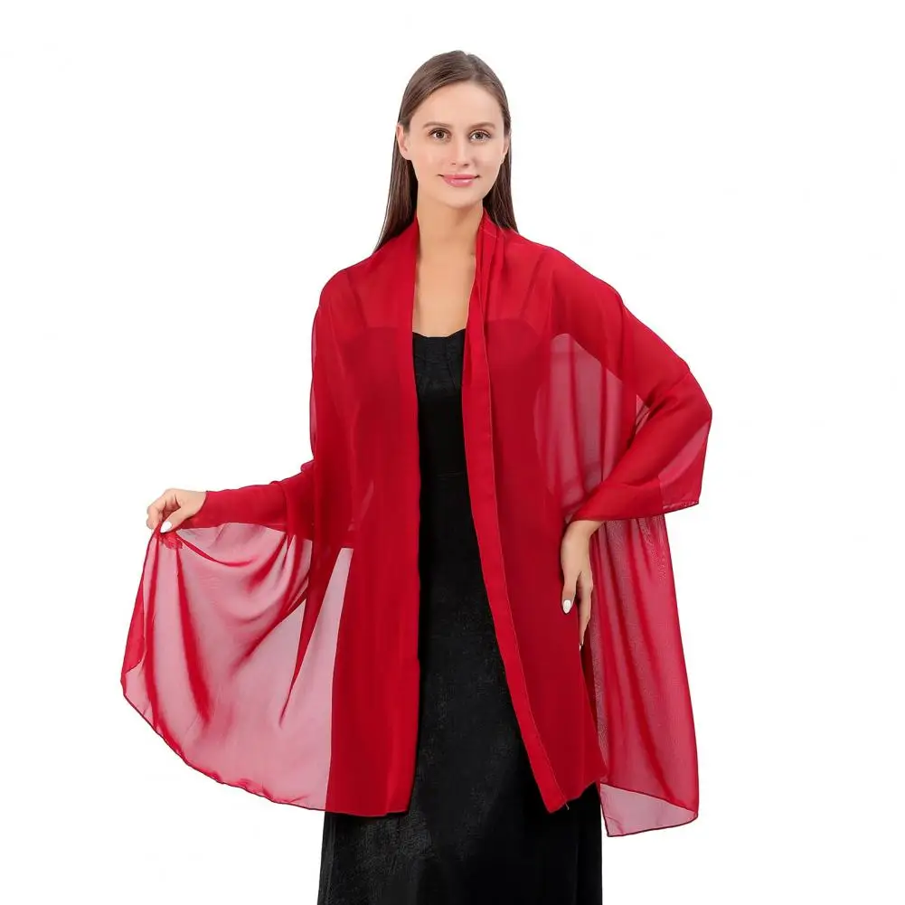 

Bride Shawl Non-fading Shawl Elegant Chiffon Shawls for Weddings Parties Solid Color Evening Dress Scarves for Brides