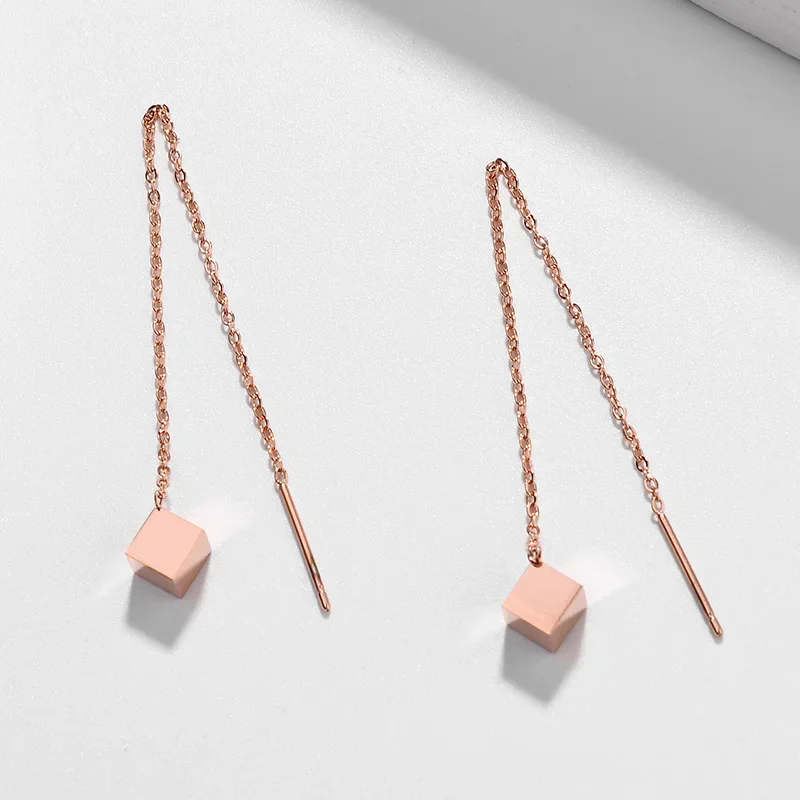 Трендовые длинные висячие серьги с кисточками для женщин золотые Розовые