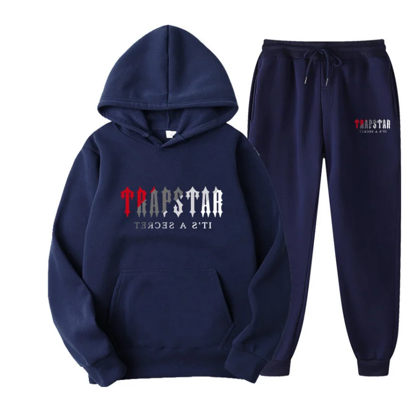 

2022 Tracksuit TRAPSTAR Printed Men Hoodies Sportswear Casual Warm Women Hooded Sweatshirt + Pants Two Pieces Set Hoodie Jogging