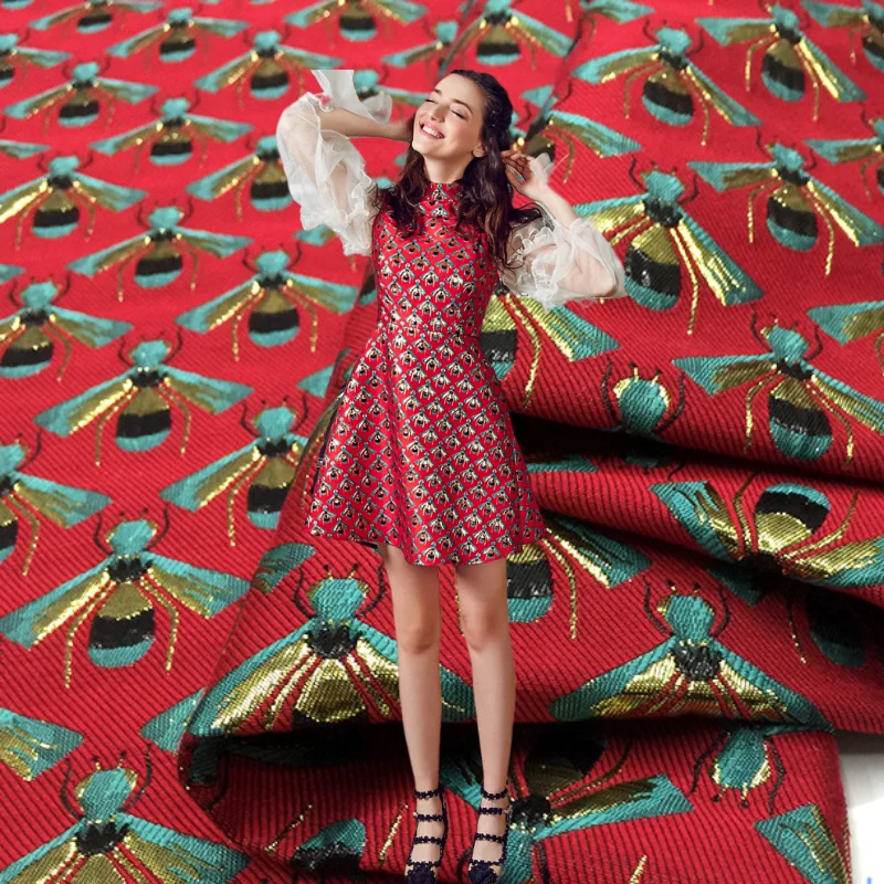 

Jacquard Fabric European Brand Fashion Design for Dress Trench Coat Suit Clothing by the Meter for Sewing Material Diy Wholesale