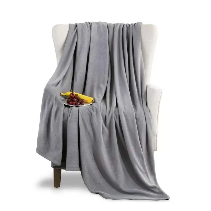 

Blanket Twin Size - Fleece Bed Blanket - All Season Warm Lightweight Super Soft Anti Static Throw Blanket - Grey Blanket - Hotel