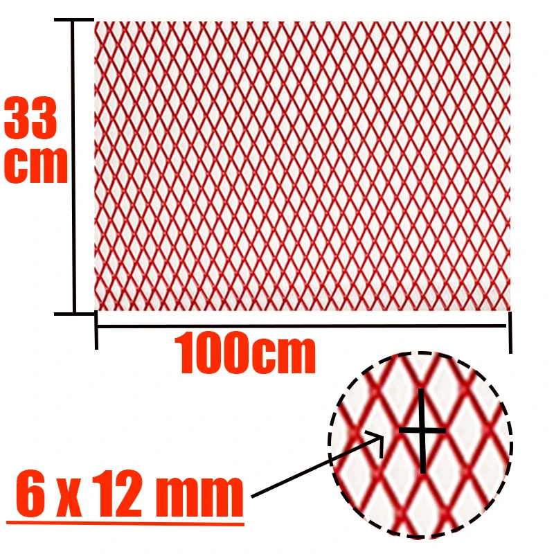 

100x33 см алюминиевый бампер с алмазным отверстием для гоночного автомобиля, решетка, сетка, вентиляционная сетка, красный, синий, тюнинг, универсальная защита для дома и сада