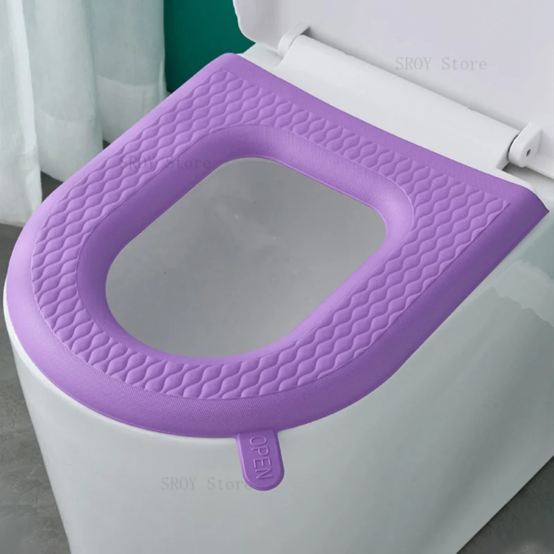 

Waterproof Toilet Seat Cushion Washable Sticker Foam Toilet Cover Silicone Four Seasons Household Bathroom Accessories