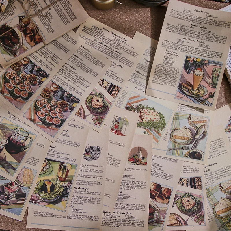 

30pcs/pack Vintage Memo Pad Set DIY Junk Journal Scrapbooking Background Craft Paper Notebook Decor Aesth Planner Material Paper
