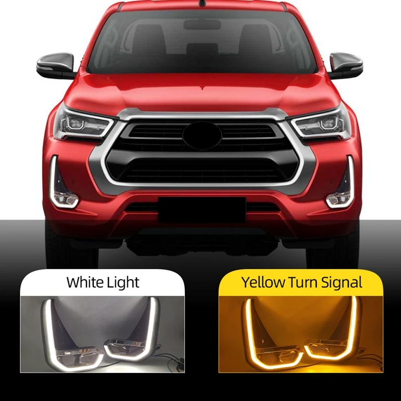

Car Modified Daytime Running Lights LED Daytime Running Lights Front Fog Lights For Toyota Hilux Revo 2020 2021