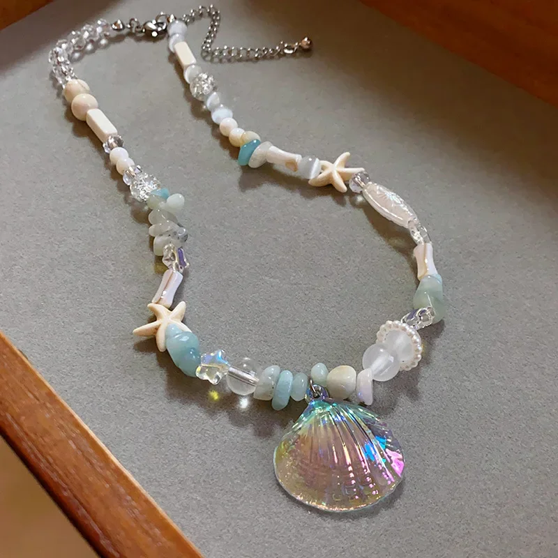 Ожерелье Draweye Y2k с хрустальным жемчугом для женщин Красочные Звезды корейские