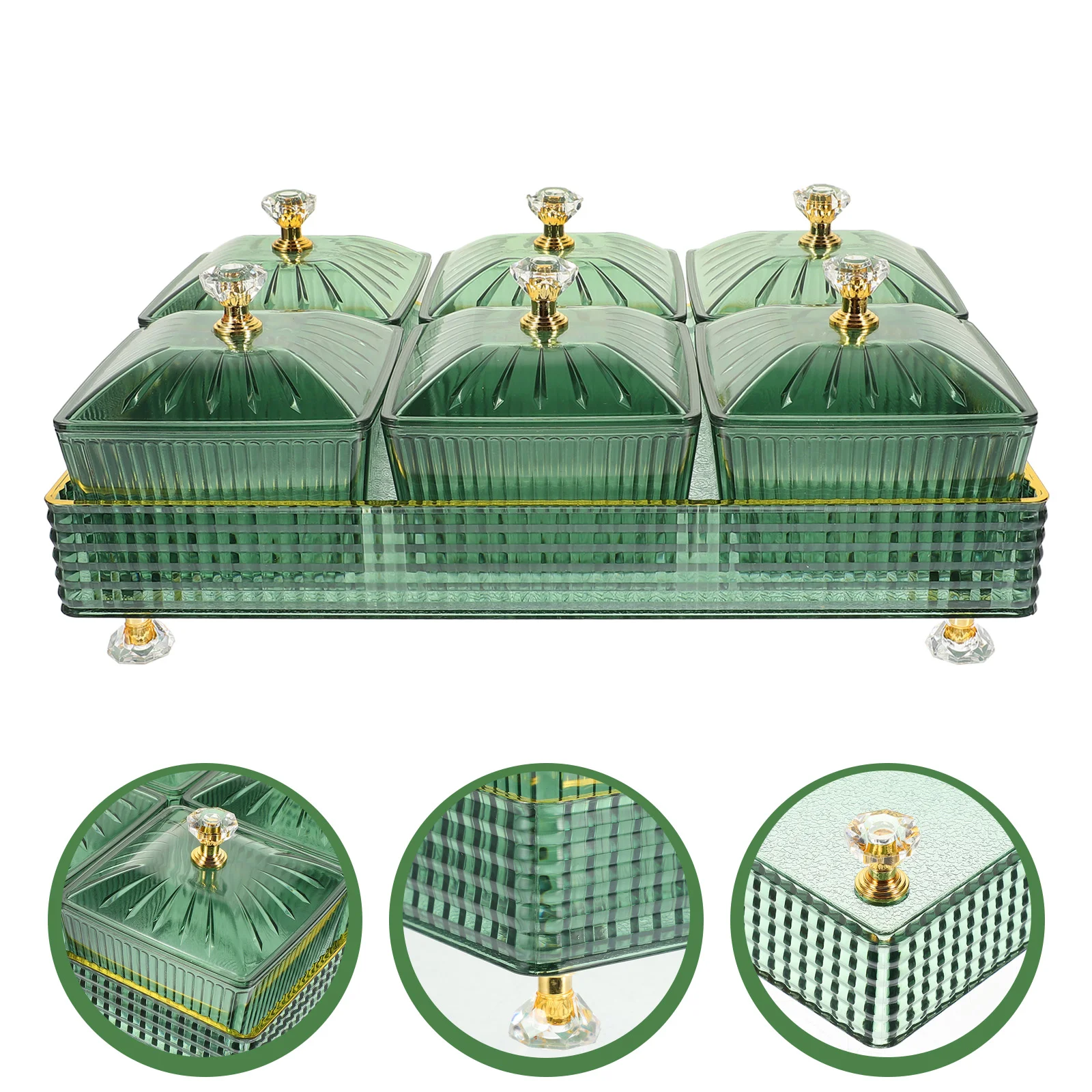 

Kitchen Bowl Ornament Container Dry Fruit Holder Decorative Trays Snack Compartment Platter Household Snacks Dish Tray