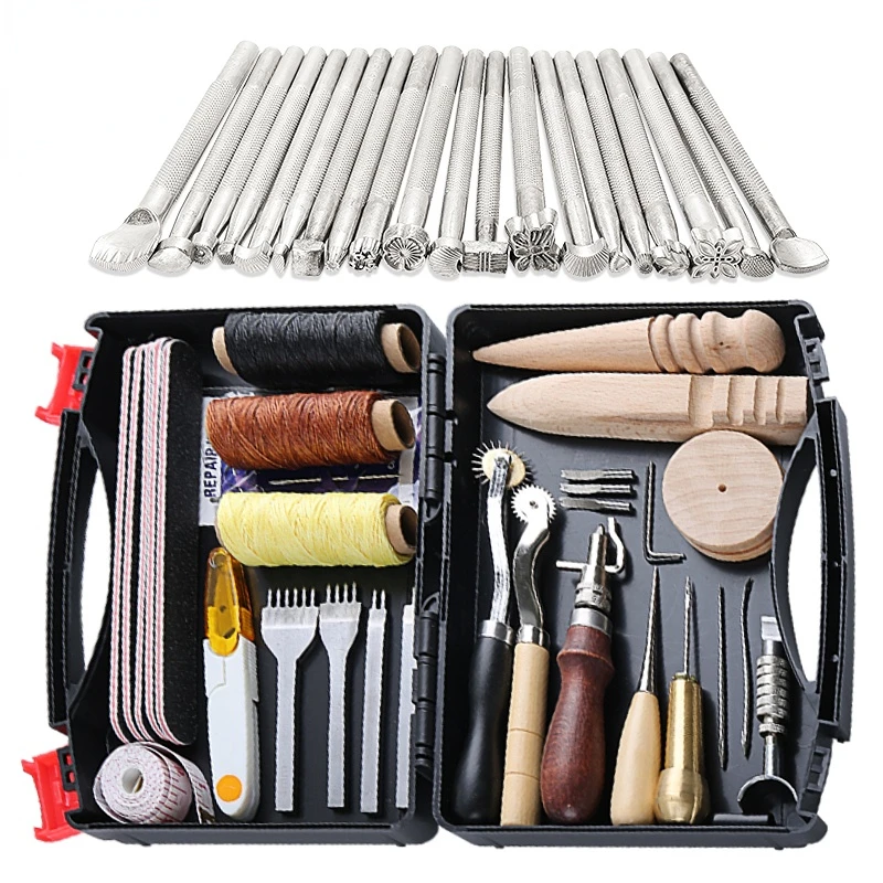 YXF    leather craft hand tools kit professional full set of leather tool
