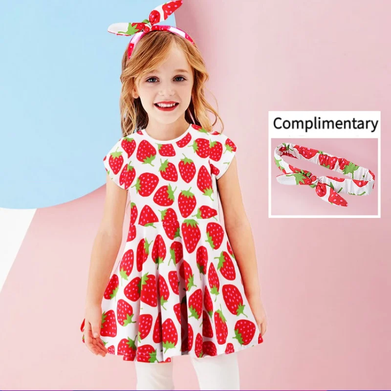 202 2New Baby Girls Dress Girls' Skirts  Toddler Girl's knitted dress Children's Dress Cartoon print pattern Princess 2-8 Years enlarge