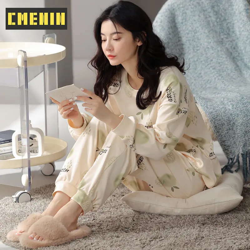 

Cartoon Fruit Cotton Soft Long-sleeved Trousers Autumn And Winter Loungewear Pajamas Women's Homewear Suit