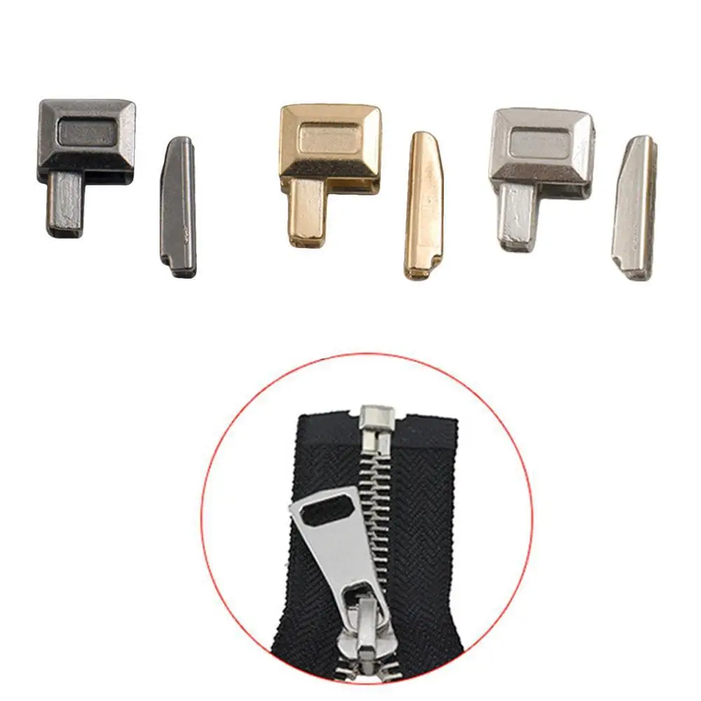 

10 Sets Metal Zipper Latch Slider Retainer Insertion Pin Zipper Bottom Zipper Stopper for Metal Zipper Repair Sewing