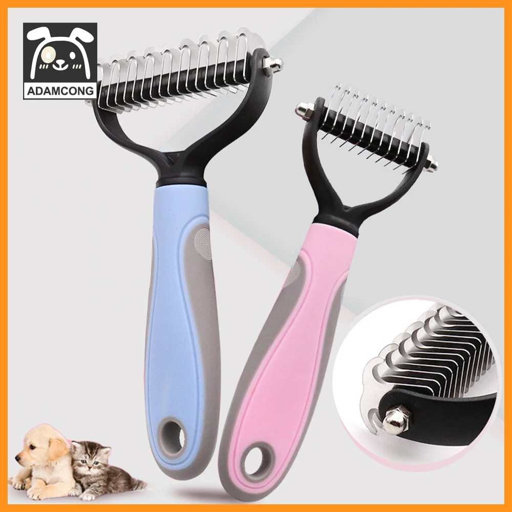 

ADAMCONG Pet Fur Knotter, Double-sided Hair Removal Dog Comb and Cat Brush, Cat and Dog Beauty Hair Removal Tool