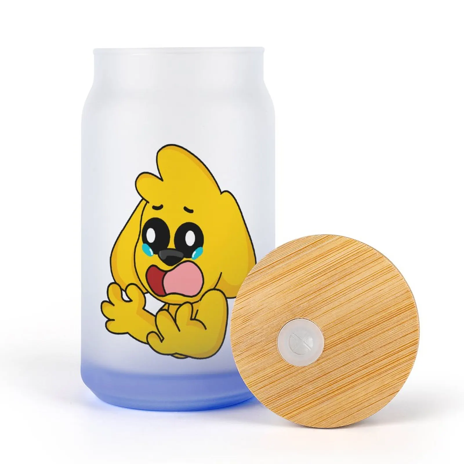 

De Mike And Crack DIY Frosted Glass Pipette Cup Funny Graphic Kettle Tea Cups Thermos Flask Humor Graphic Wooden Lid Gradient E