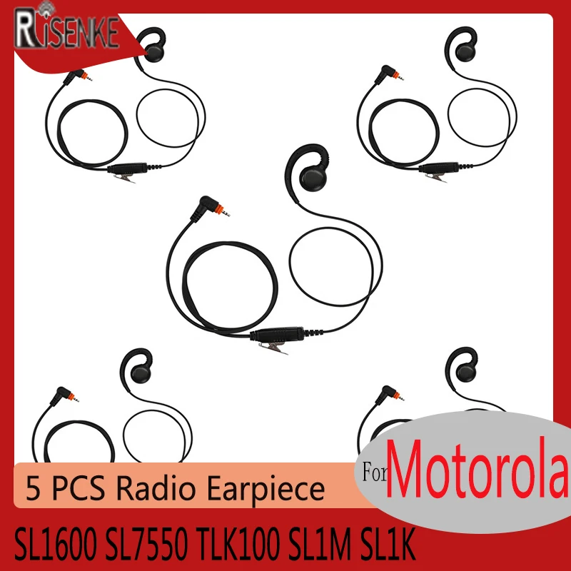 RISENKE SL300 C-Swivel 2.5MM Headset SL1600 SL7550 TLK100 SL1M SL1K SL7580 SL7590 SL4000 SL3500e Earpiece for Motorola Talkabout