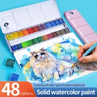 paul rubens 24 colors professional solid watercolors paint set for drawing art supplies gem sparklingbright natural series