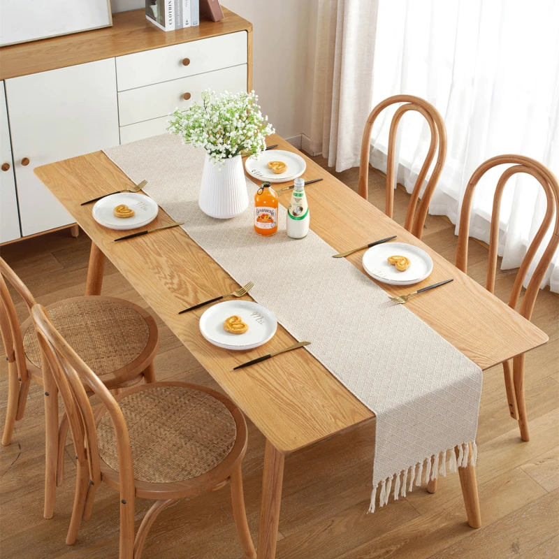 

Льняная скатерть ручной работы, украшение для дома, мероприятия, вечеринки, предметы для украшения стола, Настольная дорожка, Настольная до...