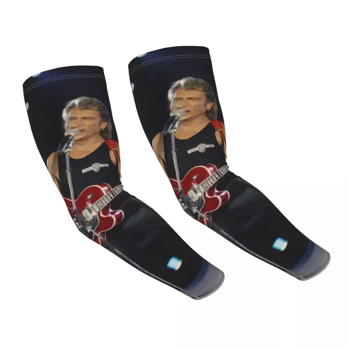 

French Rock Johnny Hallyday Sun UV Protection Cooling Arm Sleeves Women Men France Singer Sports Running Tattoo Cover Up