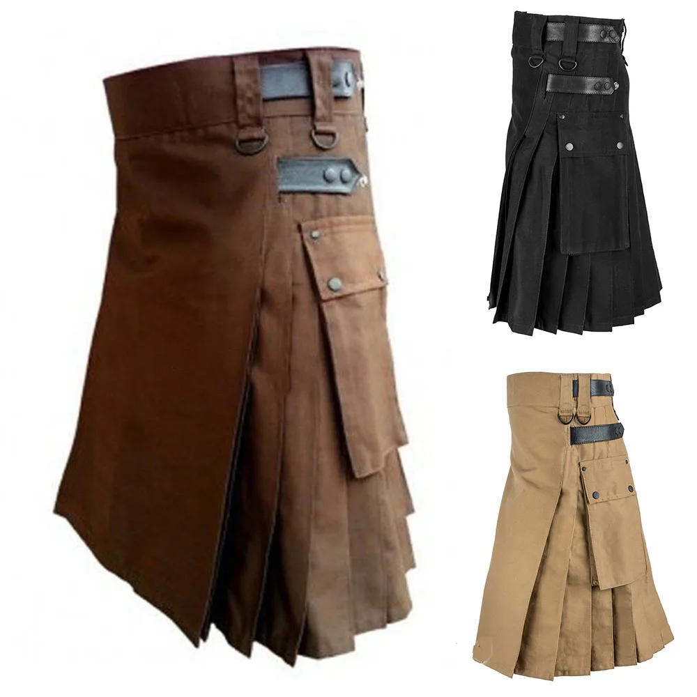 

Men's Skirt Vintage Kilt Scotland Gothic Scottish Clothing Casual Autumn Mens Streetwear Punk Rave Kilt Party Stag Costume