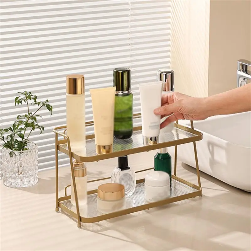 

Desktop Rack Desktop Cosmetic Rack Storage Rack Luxury Dressing Table Organizer Cream Style