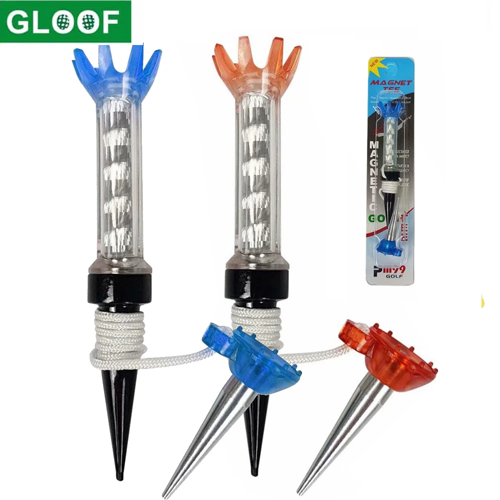 

GLOOF 10pcs/bag golf Tee Plastic Step Down Golf Ball tees Mgnetic Holder Local Ret 80mm Training Composite Practice tees