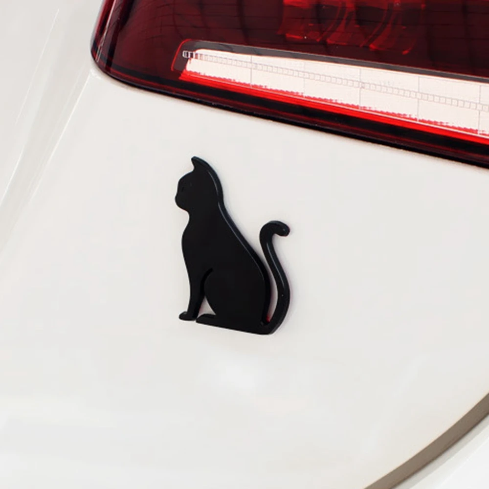 Купи 3D Cat Car Emblem Metal Cat Decals Stickers Car Badge Decoration Decal with Backing for Motorcycle Vehicles Trucks за 199 рублей в магазине AliExpress