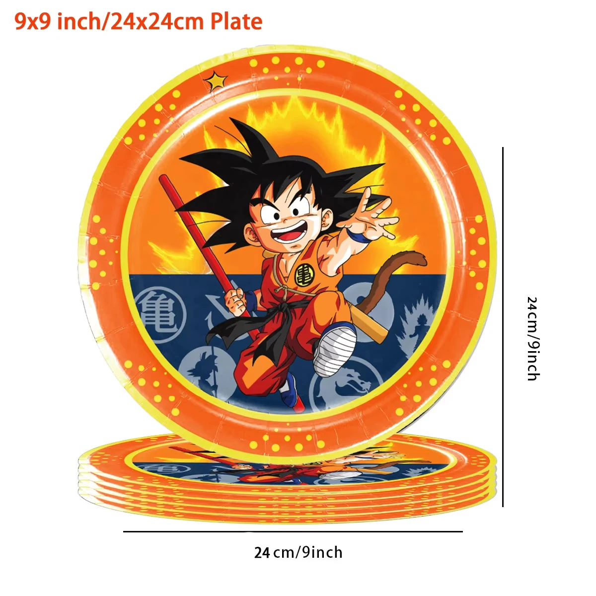Фото Набор для дня рождения в стиле Dragon Ball: Скатерть, бумажные стаканчики, тарелки, салфетки, подарочные пакеты, одноразовая посуда, набор для пикника на природе, праздничный набор №2