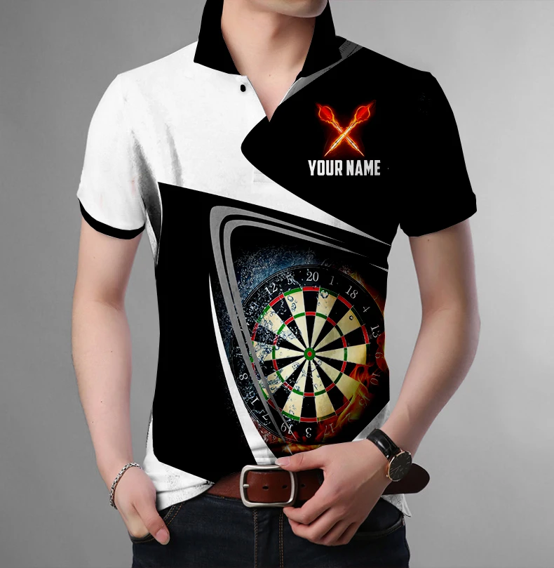 

Fashion darts series 3D printed polo shirt Funny Harajuku street element package Short sleeved polo shirt WB001
