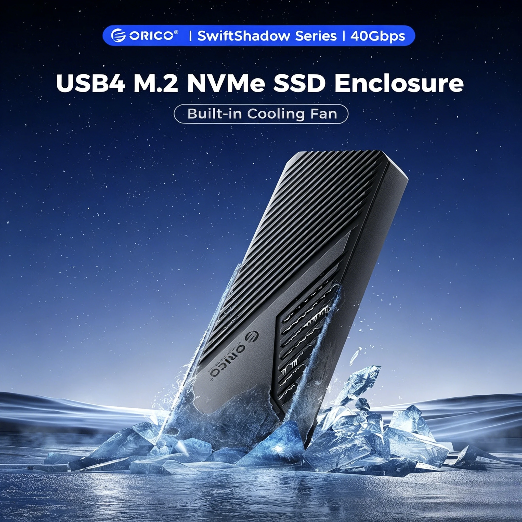 Фото ORICO Вентилируемый алюминиевый корпус для NVMe USB4 40Gbps, поддержка PCIe4.0 до 8 ТБ, совместимость с Thunderbolt 3/4 для Mac Mini iMac №2