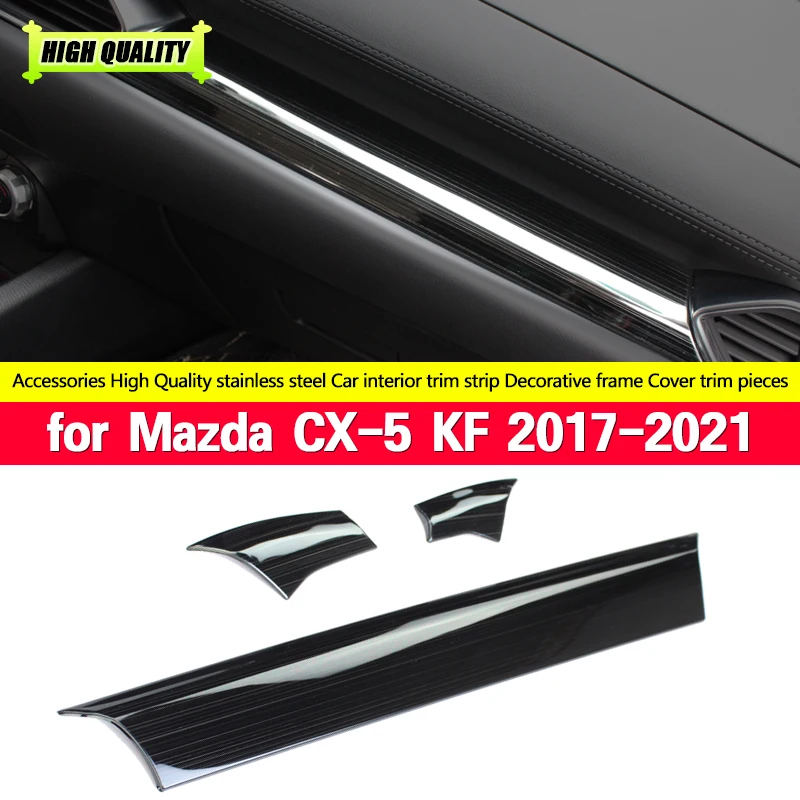 

For Mazda 2017 2018 2019 2020 2021 CX-5 CX5 KF LHD Car Dashboard Center Control Edge Trim Cover Interior Garnish Sticker Strips