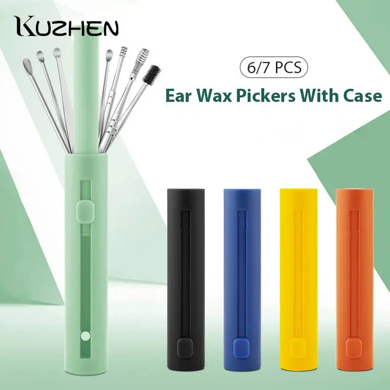 

6/7 шт./компл. ухочистка из нержавеющей стали, ухочистка, инструмент для чистки ушей, ухочистка, очиститель ушей, ухочистка