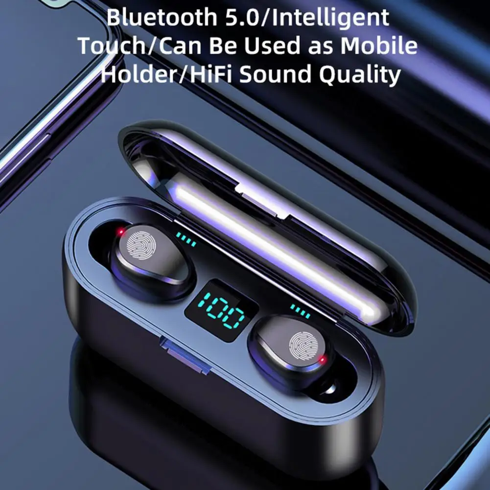

Wireless Bluetooth 5.0 Earphones Digital Display Noise Reduction Waterproof Wireless Headphones Stereo In-ear Earbuds Headset