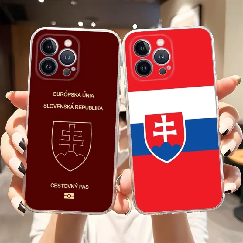 

Slovakia Passport Flag Map Phone Case 2023 Hot Transparent For Iphone 14Pro 11 12 14 Pro Max Mini 6 6s 7 8 Plus X XR XS SE2020