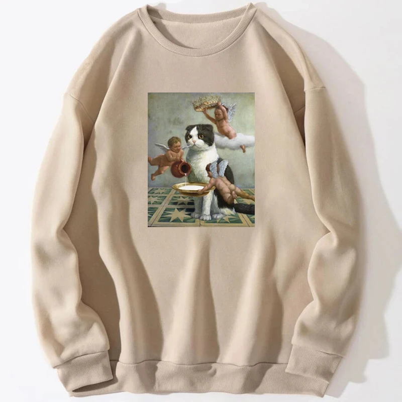 

Cat Sweatshirts For Men Oversize Hoodie Hoodies Streetwear Sweatshirt Trapstar Crewneck Spring Autumn Pullover Hombre Jumper