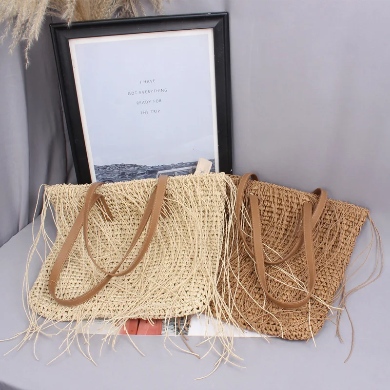 Large Capacity Straw Woven Tote Bag for Ladies