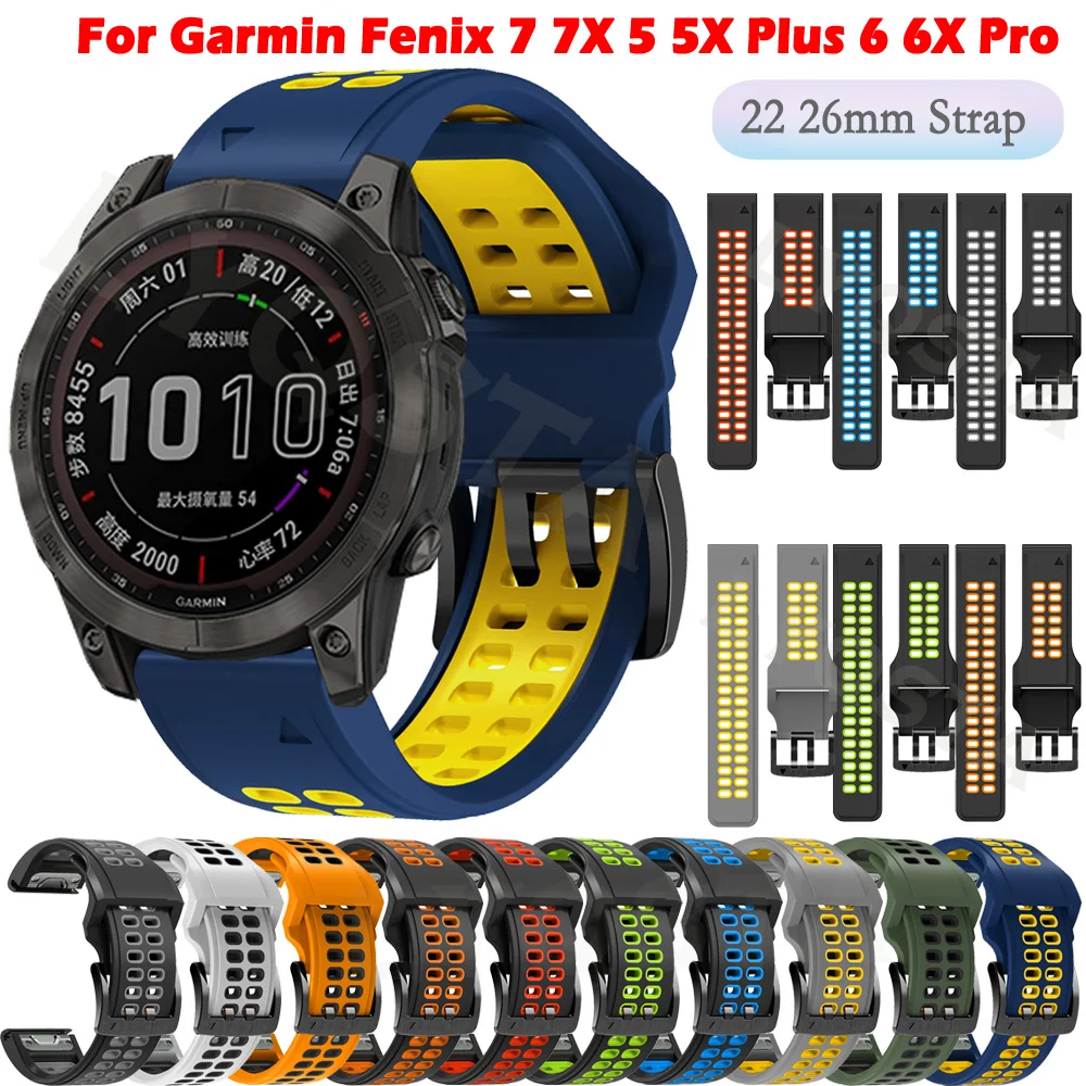 

Ремешок силиконовый для смарт-часов Garmin Fenix 7 7X 5 5X Plus 6 6X Pro