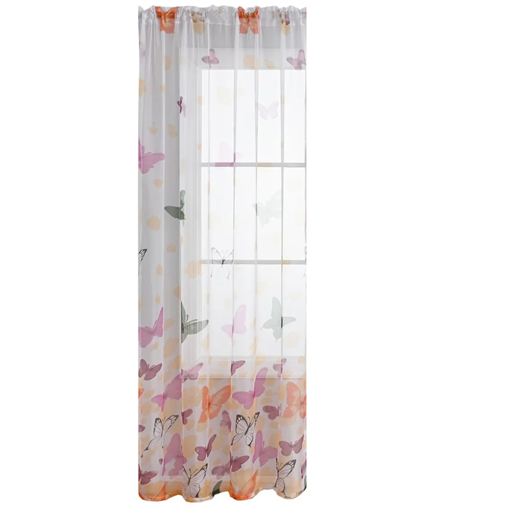 

Transparent Curtains Printed Curtains Window Drapery Printing Curtain Sheers Elegant Drape Polyester Curtain Home Home Curtain