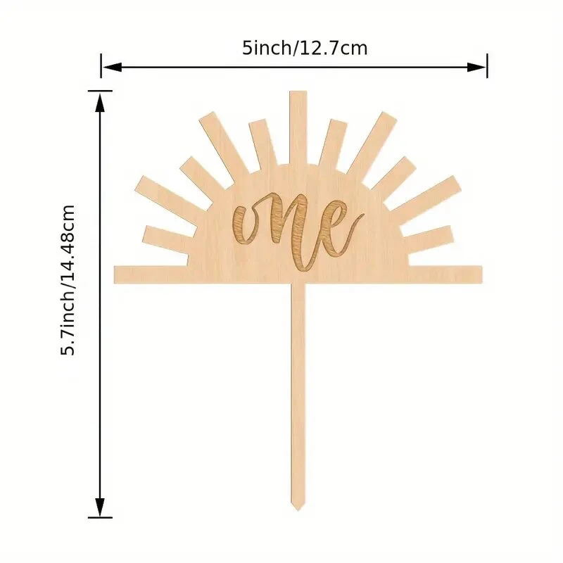 

Деревянный топпер для торта YOMDID "Первая поездка вокруг Солнца"