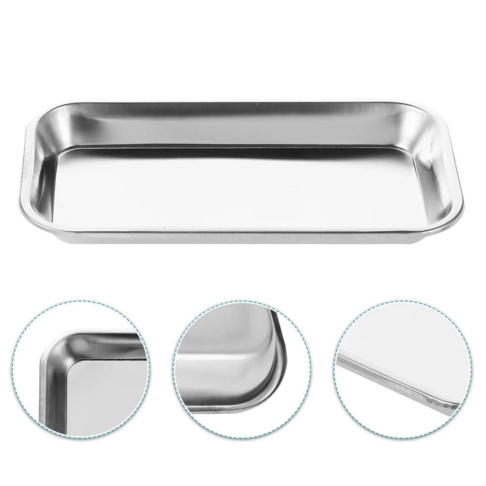 

3Pcs Stainless Steel Trays Tray Apparatus Eyebrow Plate Trays Tool Plate Metal Instrument Tray Tatoo Silver Tray