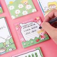 korean cartoon sticky note cute color ins cartoon girl pattern office planner square message sticker school memo pads stationery