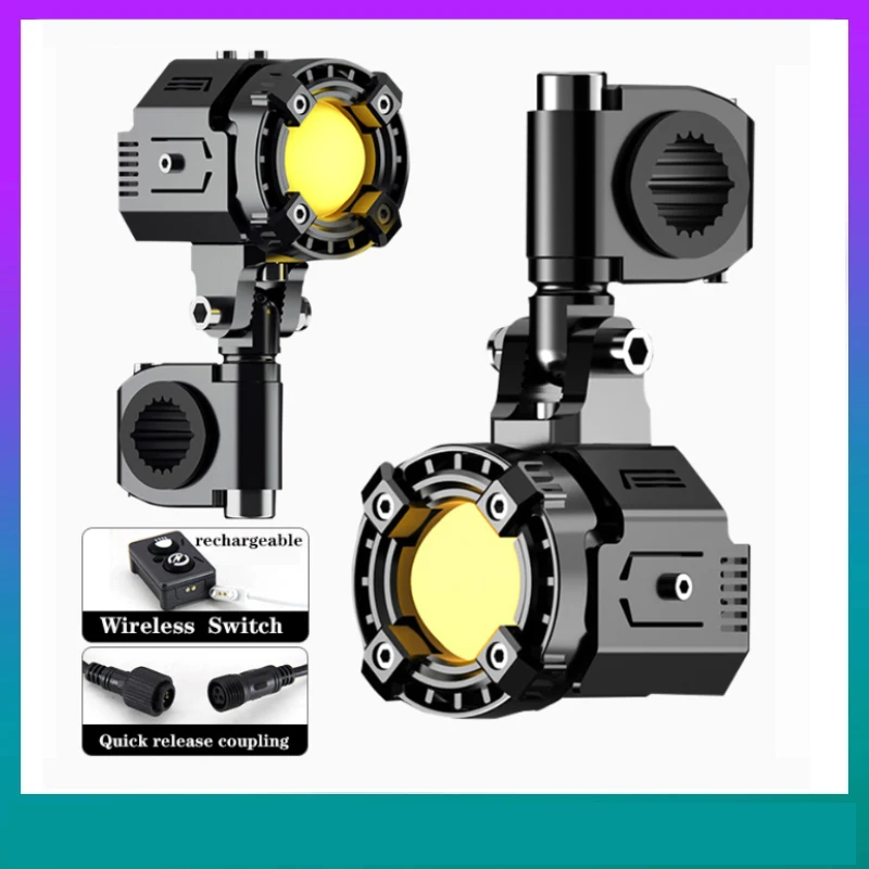 

Motorcycle Fog Light LED Lamp Assembly Auxiliary Lights 6500LM For BMW R1200GS F800GS F700GS F650 Wireless Switch Rechargeable
