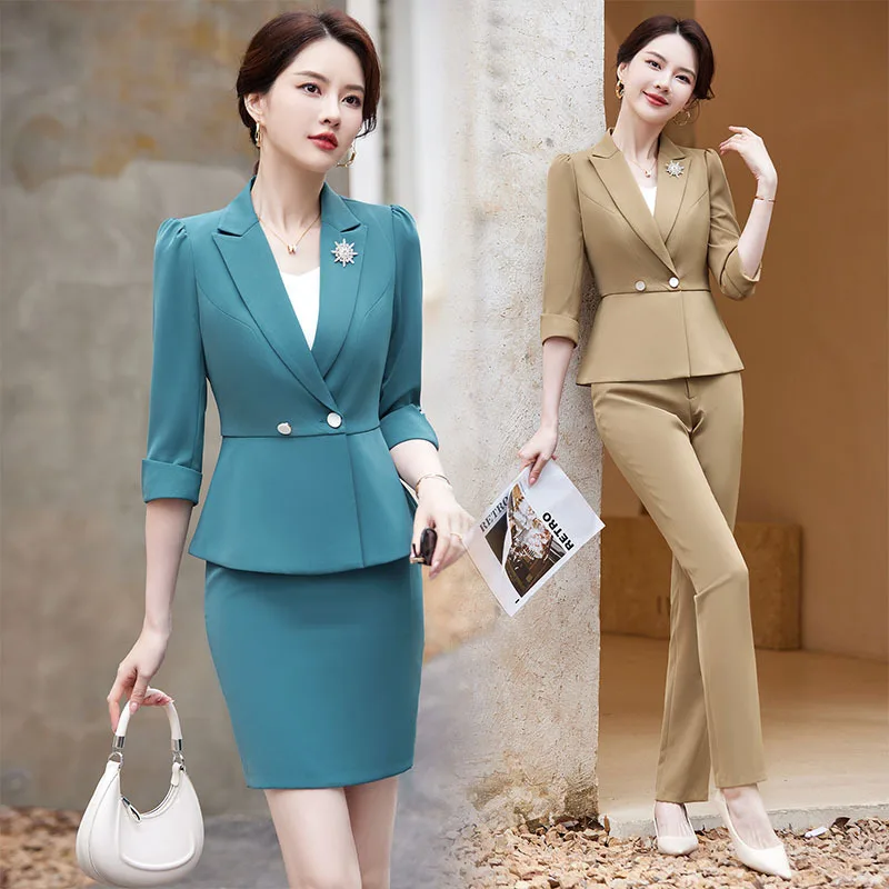 Весенняя одежда 2023 модный приталенный костюм с рукавом средней длины лестное