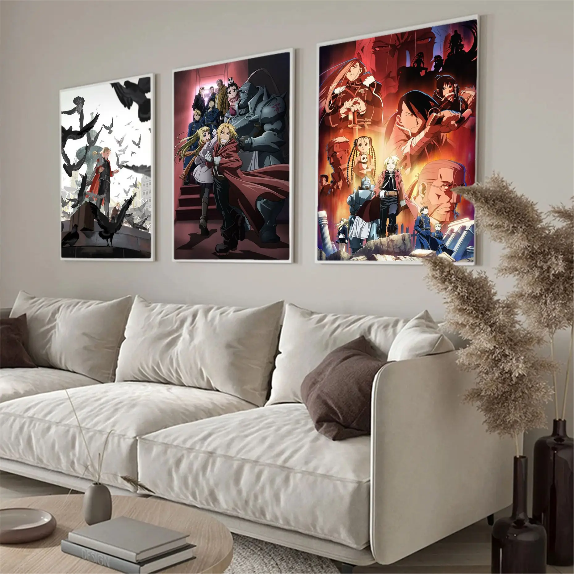 

Anime Fullmetal Alchemist Classic Movie Posters Decoracion Painting Wall Art White Kraft Paper Kawaii Room Decor